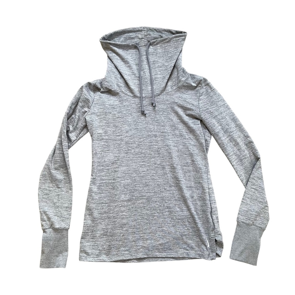 🤍 Nike Dri-FIT Gray Cowl Neck Fitted Long Sleeve Athletic Top Size XS